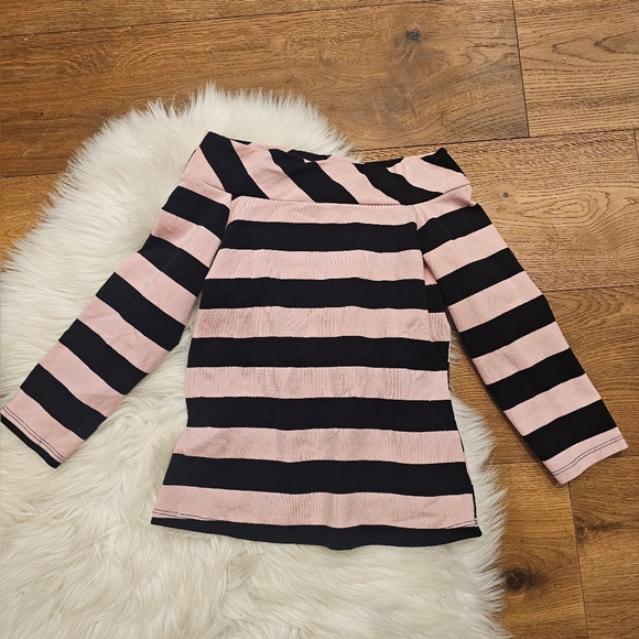 Vintage Pink and Black Striped Top with Floral Skirt - Picture 6 of 8